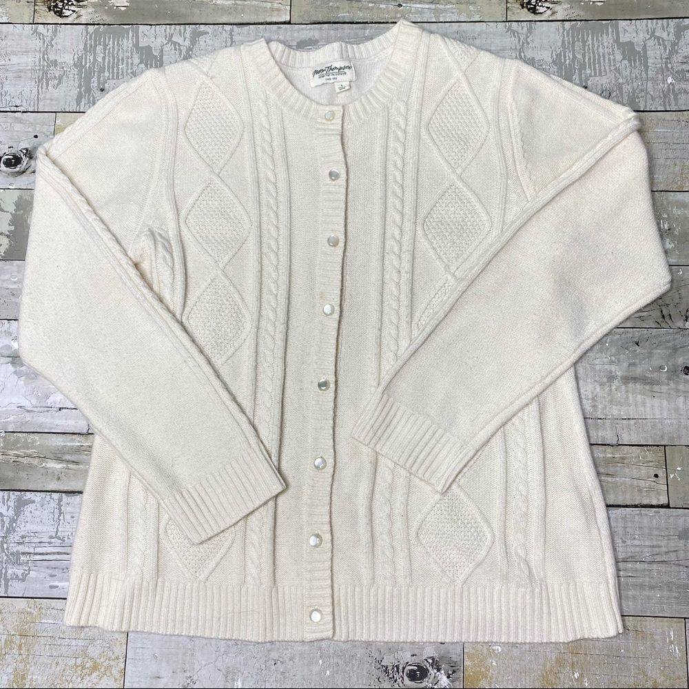 Vintage cable knit sweater cardigan